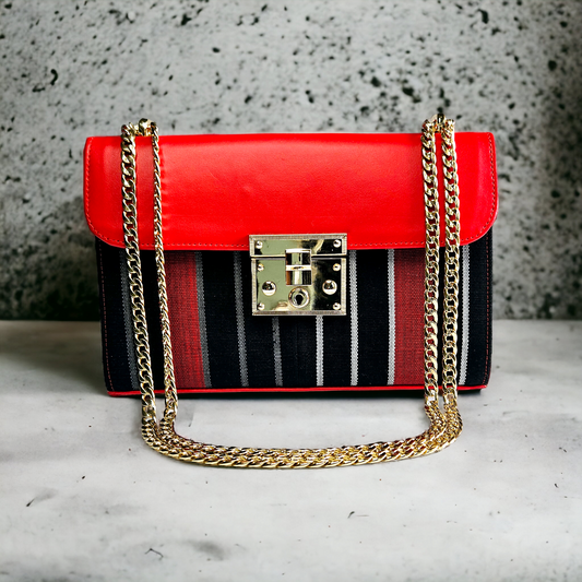 Zuri Leather Handbag - Red