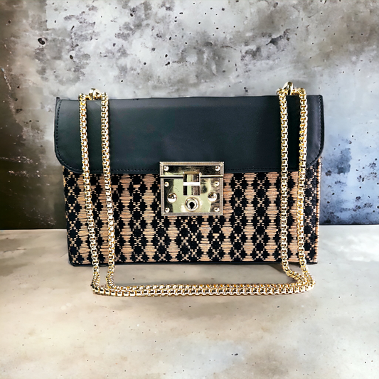 Zuri Leather Handbag - Brown/Black