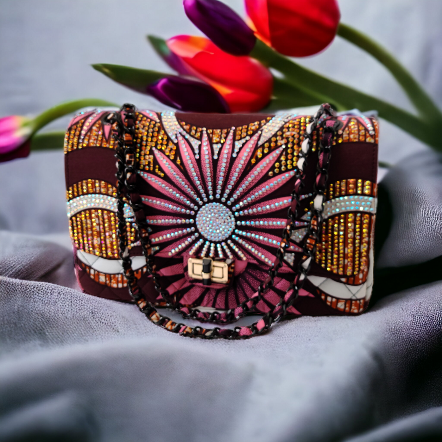 Purple Hibiscus Idia Bag
