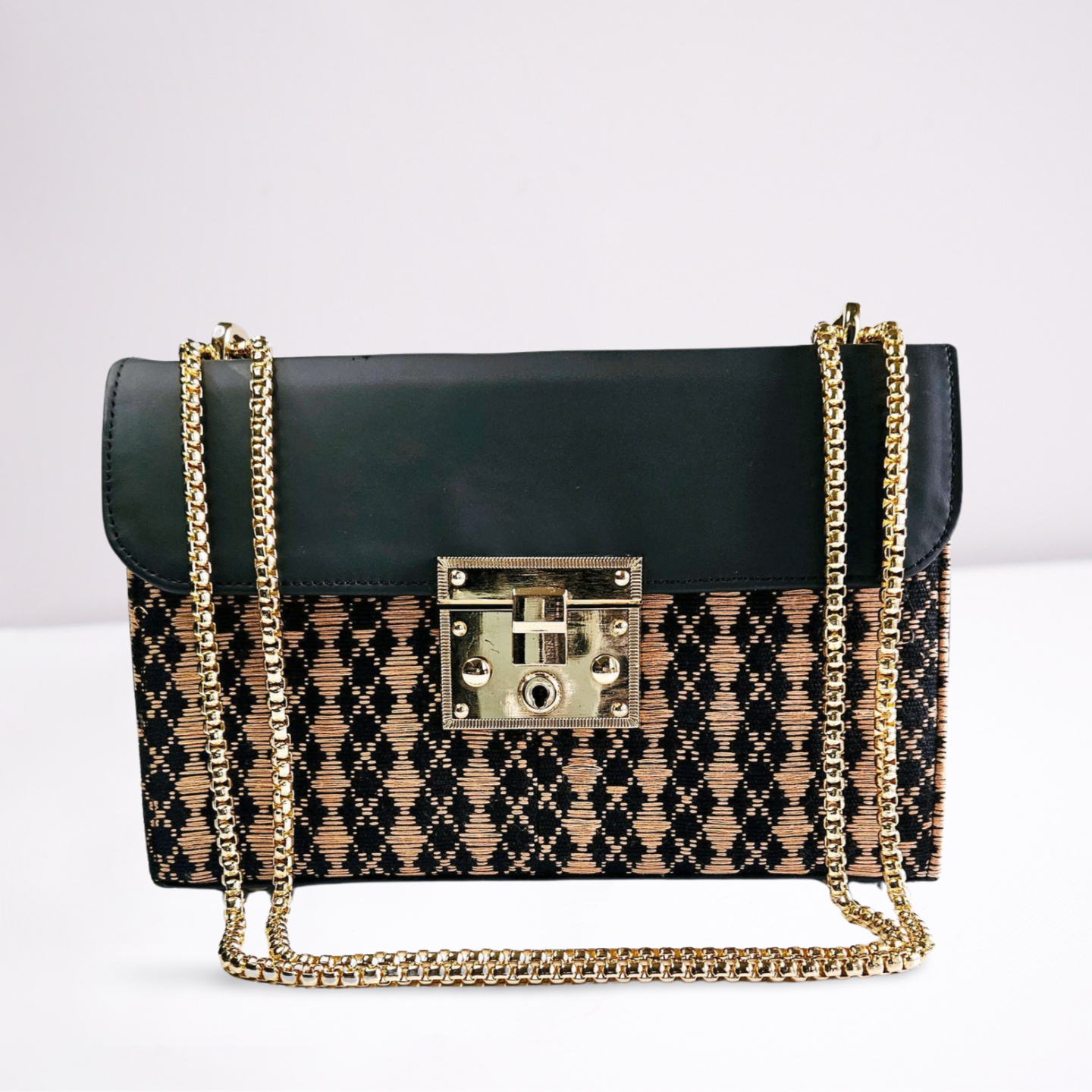 Zuri Leather Handbag - Brown/Black